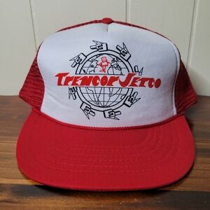 Trencor Jetco Red White Snapback Trucker Hat